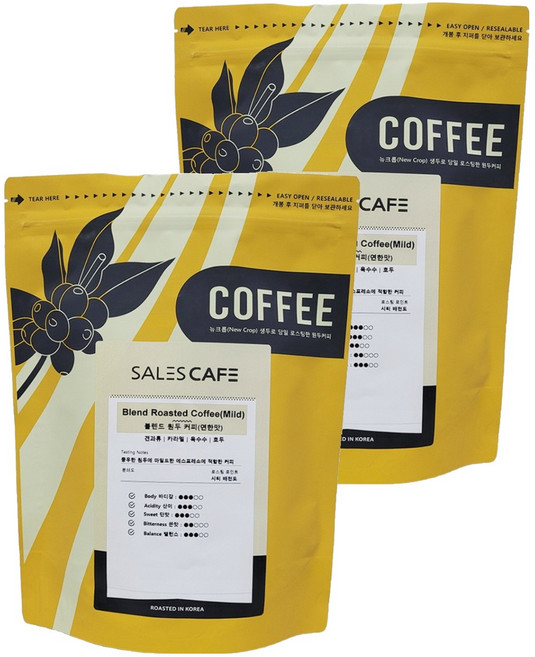 세일즈카페 블렌드 원두커피 연한맛, 500g, 2개, 더치(중간~굵음)