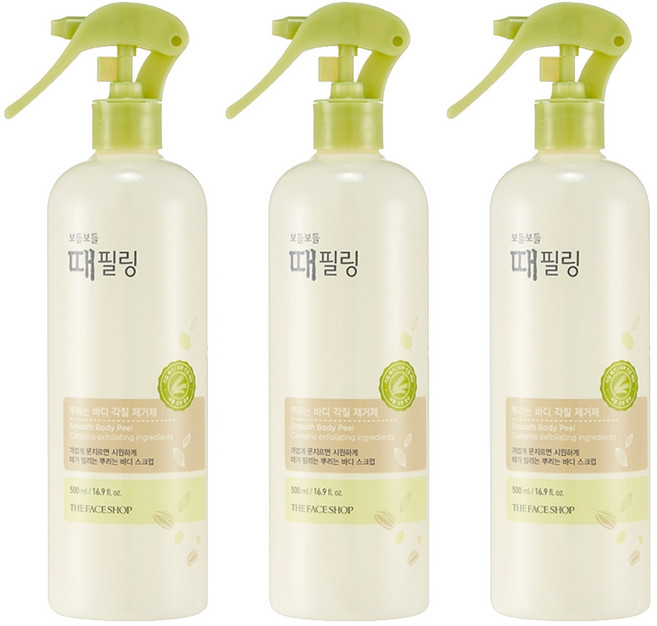 더페이스샵 보들보들 때 필링 바디스크럽, 500ml, 3개