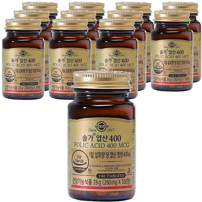 SOLGAR 葉酸 400, 100錠, 12個