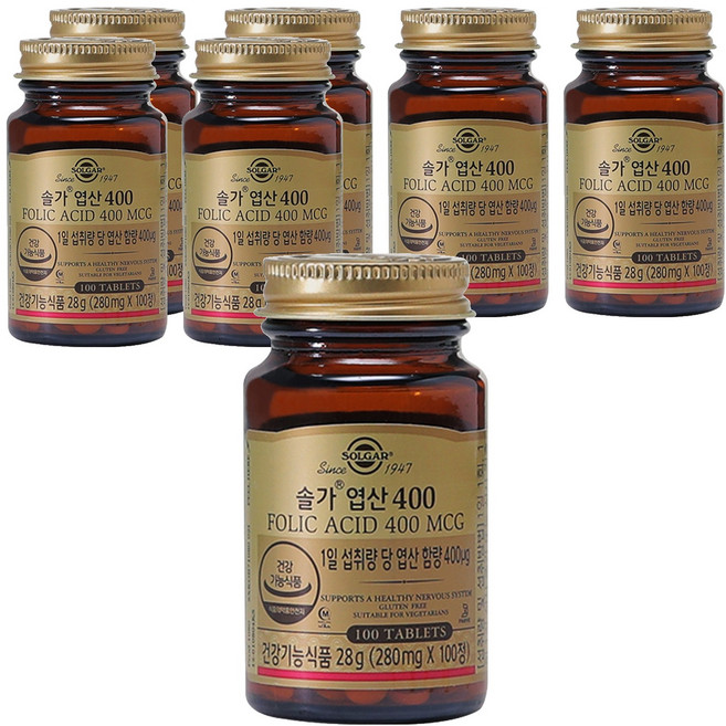 SOLGAR 葉酸 400, 100錠, 7個