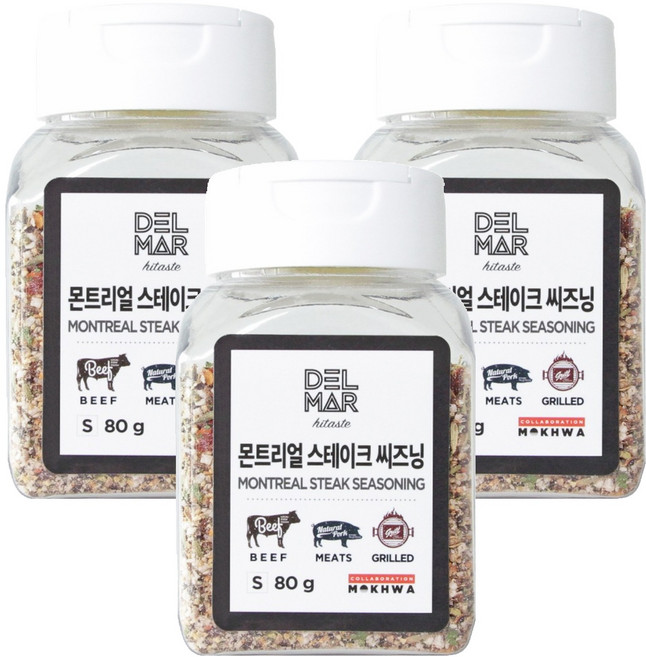 딜리셔스마켓 몬트리얼 스테이크 시즈닝 소형, 80g, 3개