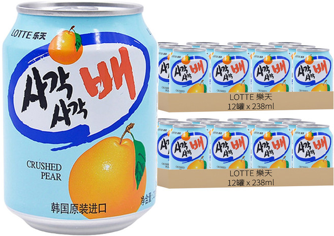 LOTTE 樂天 水梨汁禮盒, 24罐, 238ml