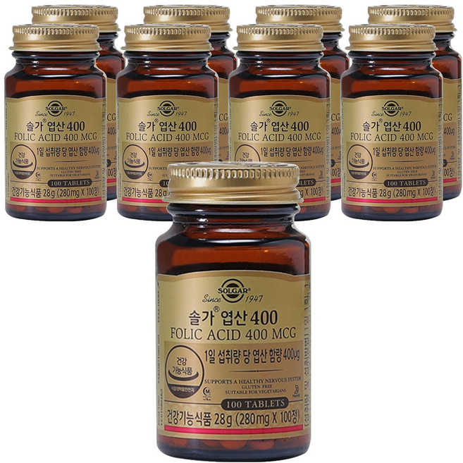 SOLGAR 葉酸 400, 100錠, 9個
