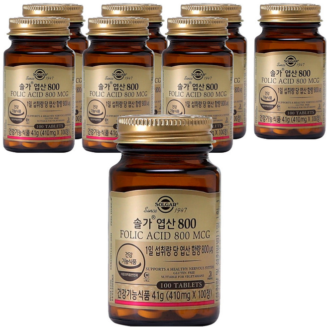 SOLGAR 葉酸 800, 100錠, 8個