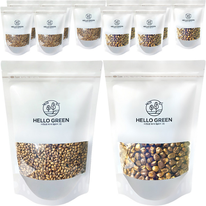 HELLOGREEN 焙炒玉米茶 500g + 焙炒麥茶 400g, 2包, 6組, 900g