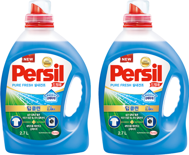 Persil 寶瀅 韓國原裝進口 室內晾衣型酵素洗衣凝露 滾筒洗衣機用, 2.7L, 2桶