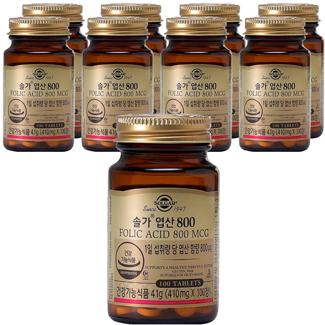 SOLGAR 葉酸 800, 100錠, 9個
