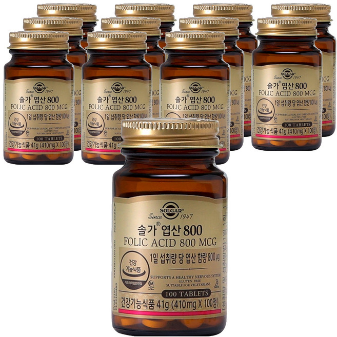 SOLGAR 葉酸 800, 100錠, 12個