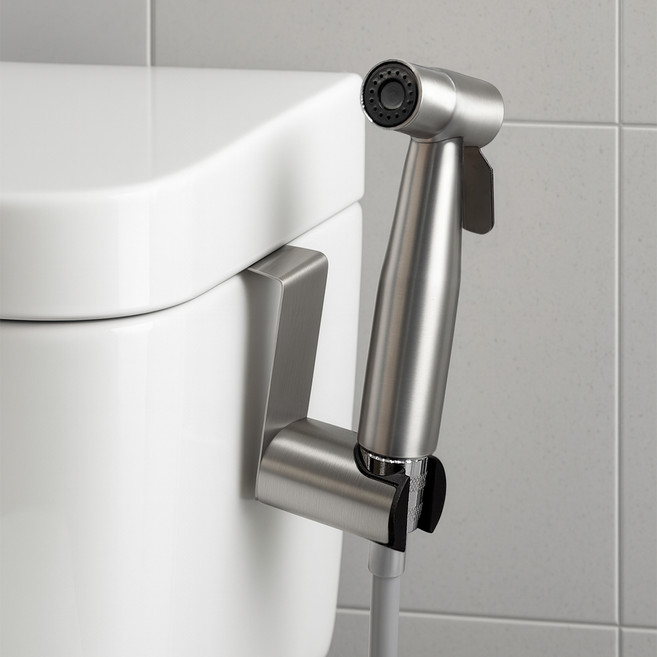 코멧 욕실청소 SUS 스테인리스 스프레이 건 + 코일 호스 3m 세트, 실버, 1세트