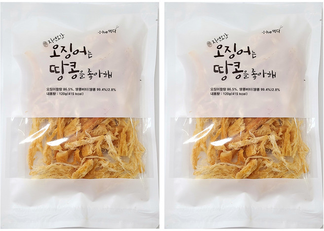 더먹다 자연오감 오징어는 땅콩을 좋아해, 120g, 2개