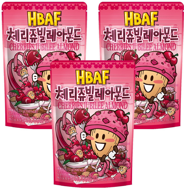 바프 체리쥬빌레 아몬드, 120g, 3개