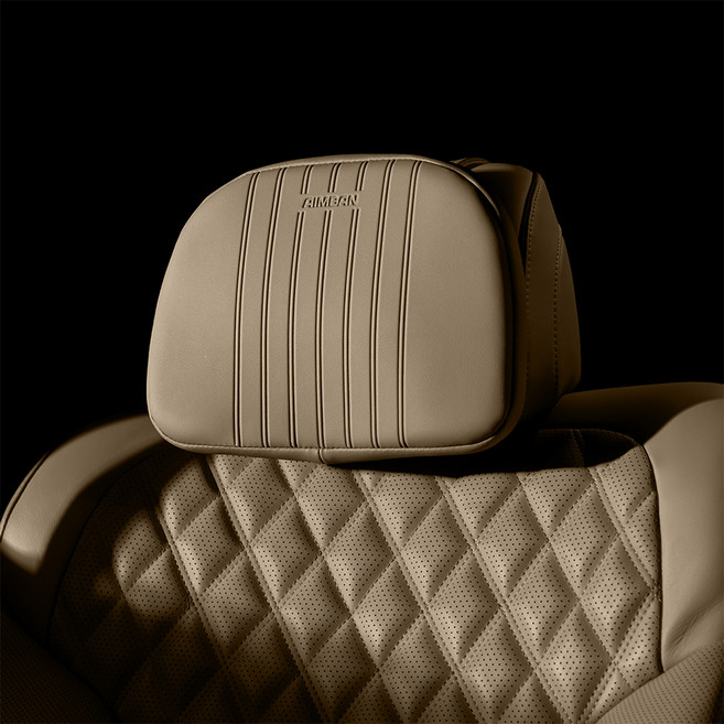 아임반 2열 차량용 목쿠션 H라인, 올리브브라운, 1개