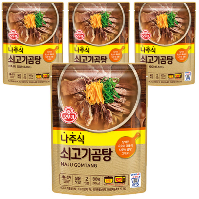 오뚜기 나주식 쇠고기 곰탕, 4개, 500g