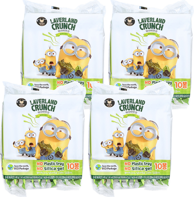 만전김 에코팩 와사비맛김 10p, 40g, 4개