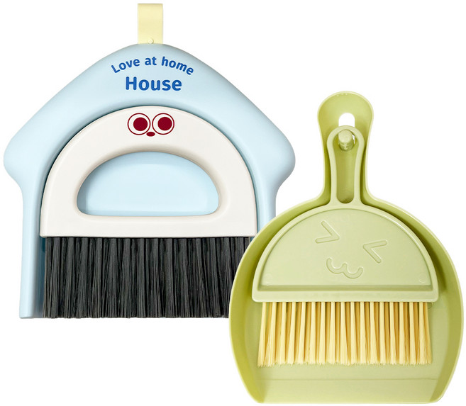 데일드 캐릭터 미니 빗자루 + 쓰레받이 2종 세트, 블루하우스, 심플그린, 1세트