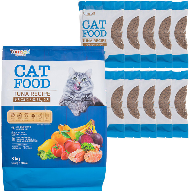 탐사 고양이 사료 참치, 300g, 10개, 생선