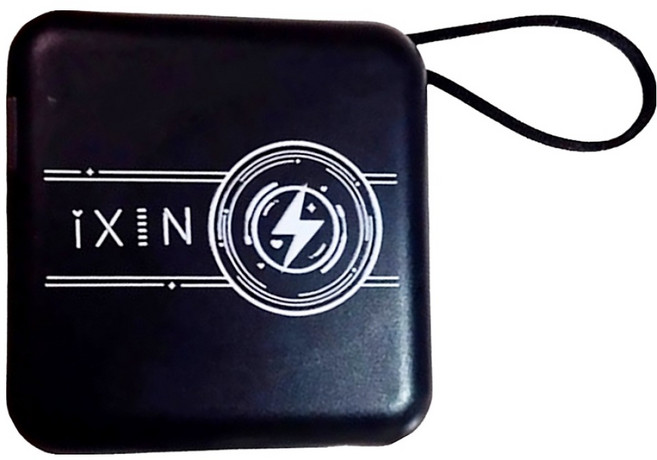 iXIN 六合一10000mAh行動電源 自帶插頭 無線充電 手機支架, F17, 黑色