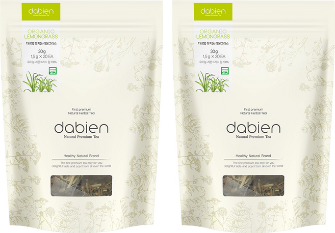다비앙 유기농 레몬그라스 차 생분해 티백, 1.5g, 20개입, 2개