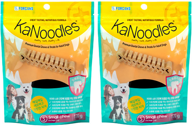 카누들 잇몸플러스 강아지 덴탈껌 S, 잇몸건강, 170g, 2개