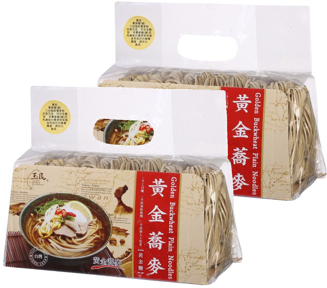 玉民 台灣黃金蕎麥 黃金麵, 600g, 2包