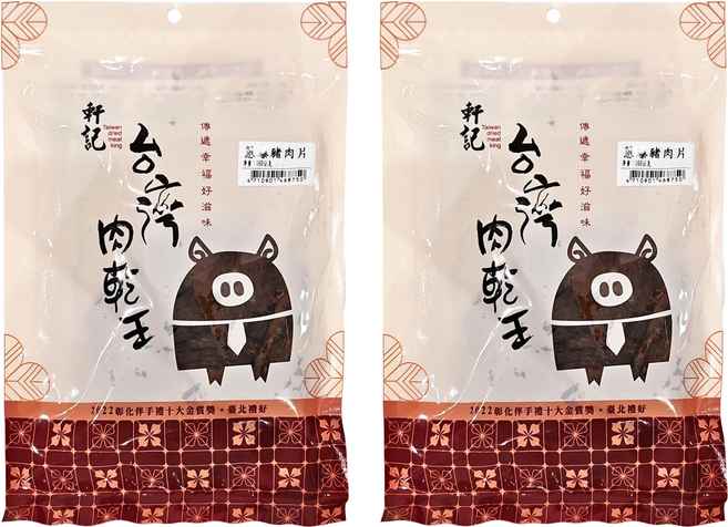Taiwan dried meat king 軒記 台灣肉乾王 蔥爆豬肉片 160g, 2包