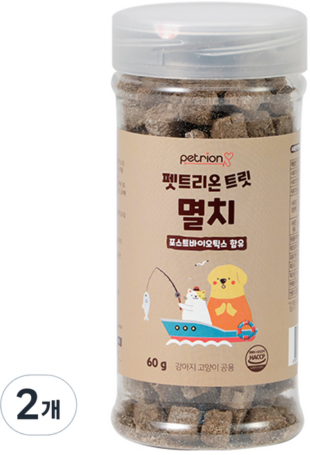 펫트리온 반려동물 트릿 동결건조간식, 멸치, 60g, 2개
