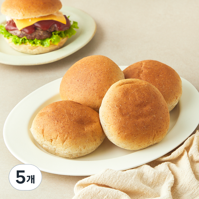 그래밀 알곡그대로눌러내린 통밀 버거번, 60g, 5개, 4개입