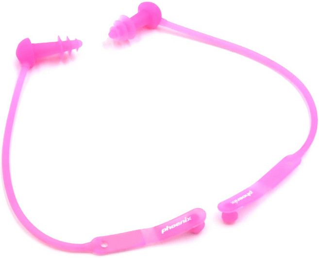 피닉스 분실방지 실리콘 코드 수영 귀마개 PNE-200, 핑크, 1개