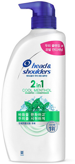 헤드앤숄더 2in1 쿨멘솔 샴푸 겸 컨디셔너 프루티향, 800ml, 1개