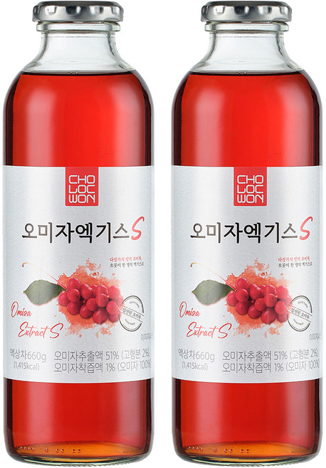 초록원 오미자엑기스S, 660g, 2개