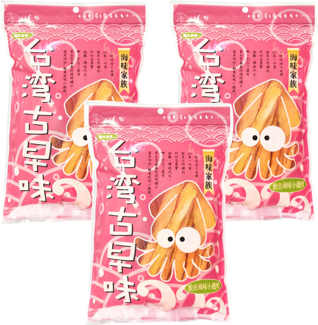 海味家族 鮭魚風味小捲燒, 75g, 3個