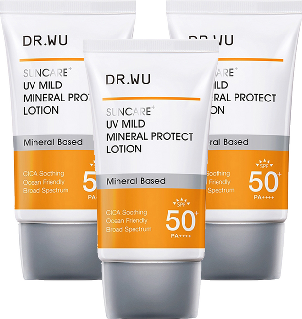 DR.WU 達爾膚 低敏物理舒緩防曬乳, 35ml, 3條