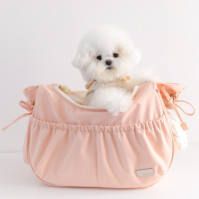 펫츠랜드 앨리스 반려동물 슬링백 + 이너쿠션, 베이비핑크, 1세트