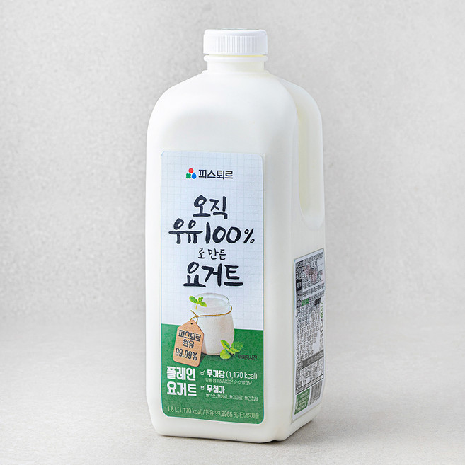 파스퇴르 우유로만든 플레인 요거트, 1.8L, 1개입, 1개