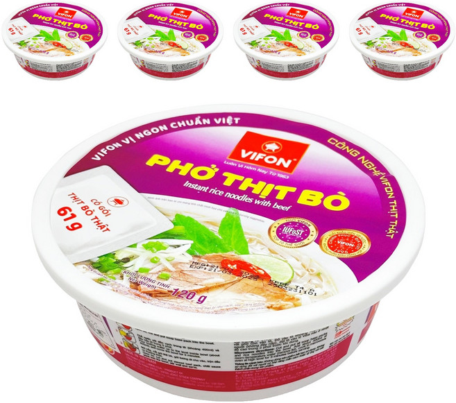 비폰 포보 베트남 쌀국수 컵라면 120g, 5개