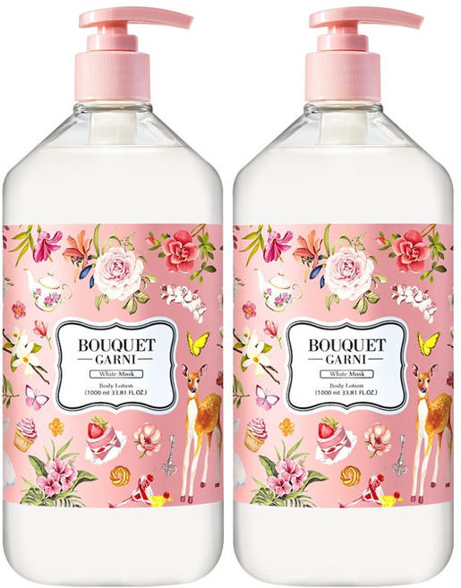 부케가르니 프레그런스드 바디로션 화이트머스크향, 1L, 2개