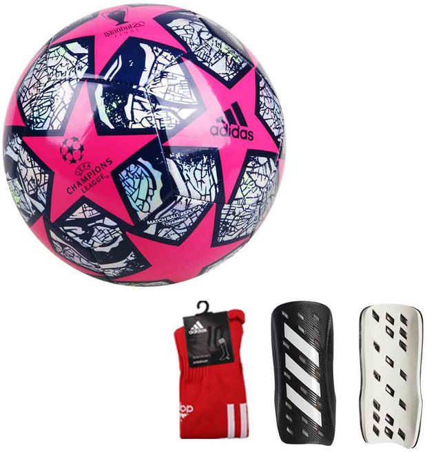 아디다스 피날레 UEFA 챔피언스 리그 레플리카 매치볼 FH7345 + 티로 신가드 랜덤발송 + 산토스 축구 양말 랜덤발송 세트, 축구공(FH7345 ), 1개