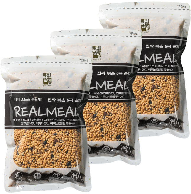리얼밀 볶은 혼합 5곡, 3개, 150g