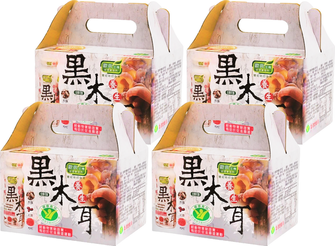 odean 歐典生機 養生黑木耳禮盒 國家健康食品認證 低糖低熱量 富含膳食纖維 幫助排便, 180ml, 4盒
