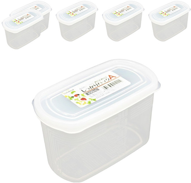 NAKAYA 日本長型食品密封盒塑膠保鮮盒 A型, 1組, 6個容器 + 6個蓋子