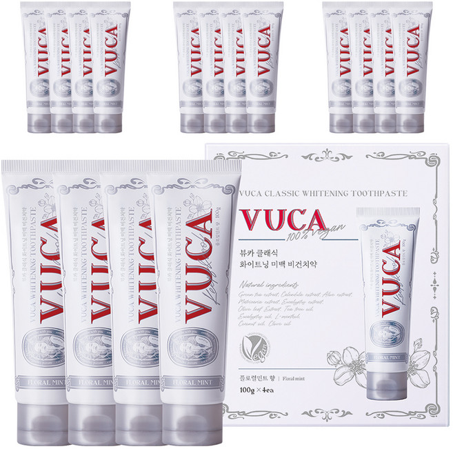뷰카 클래식 화이트닝 미백 치약, 100g, 16개
