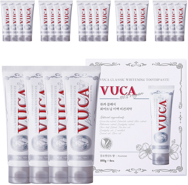 뷰카 클래식 화이트닝 미백 치약 플로럴민트향, 100g, 24개