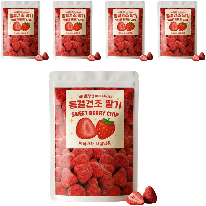비니플랑센 동결건조 딸기 스윗베리칩, 110g, 5개