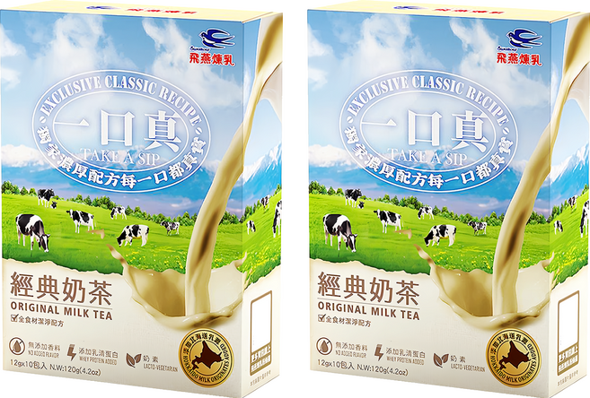 Swallow 飛燕煉乳 一口真 經典奶茶, 12g, 10包, 2盒