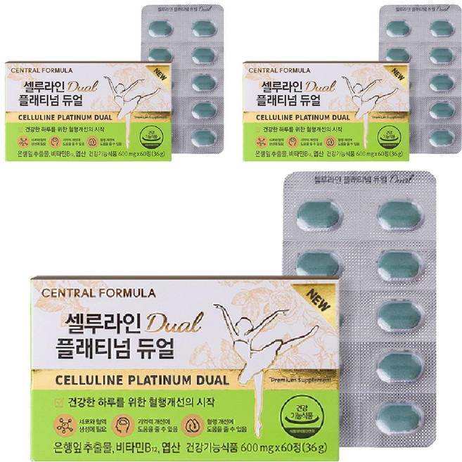 센트럴포뮬러 셀루라인 플래티넘 듀얼 영양제, 60정, 3개