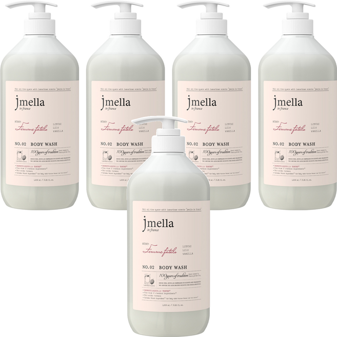 jmella 法式漫舞香水沐浴乳 No.02 Femme Fatale, 1L, 5瓶