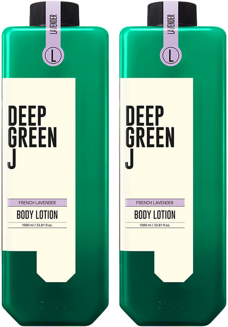 딥그린제이 아로마 약산성 비건 바디로션 프렌치 라벤더, 1L, 2개
