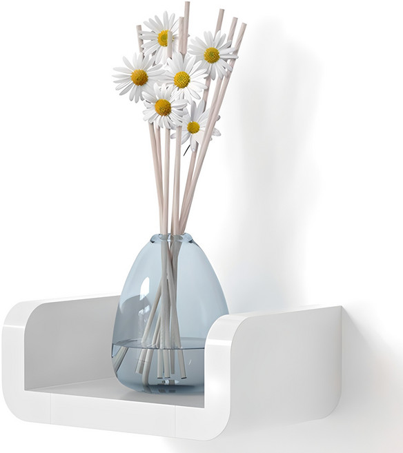 청년리빙 모던 못 없이 선반, 화이트, 1단