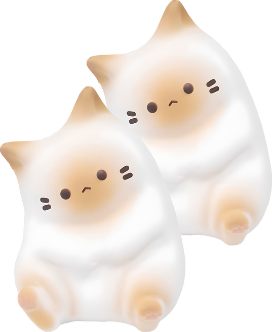 agaplus 鬆軟棉花糖貓咪捏捏樂公仔 隨機出貨, 2個