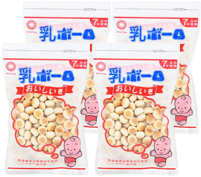 旺揚 乳兒蛋酥 7個月以上, 牛奶, 90g, 4包